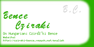 bence cziraki business card